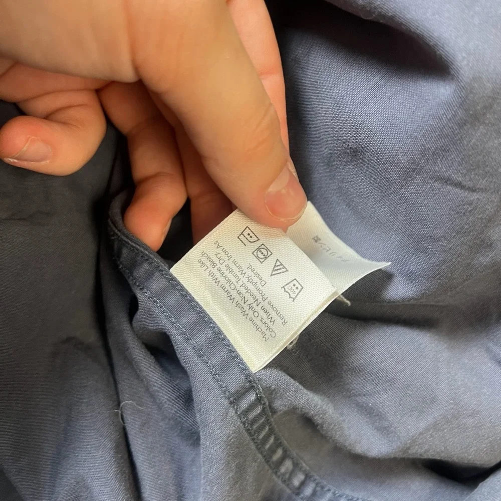 Eddie Bauer Button Down Shirt Men XL Gray Long Sleeve Cotton Outdoor Classic V17